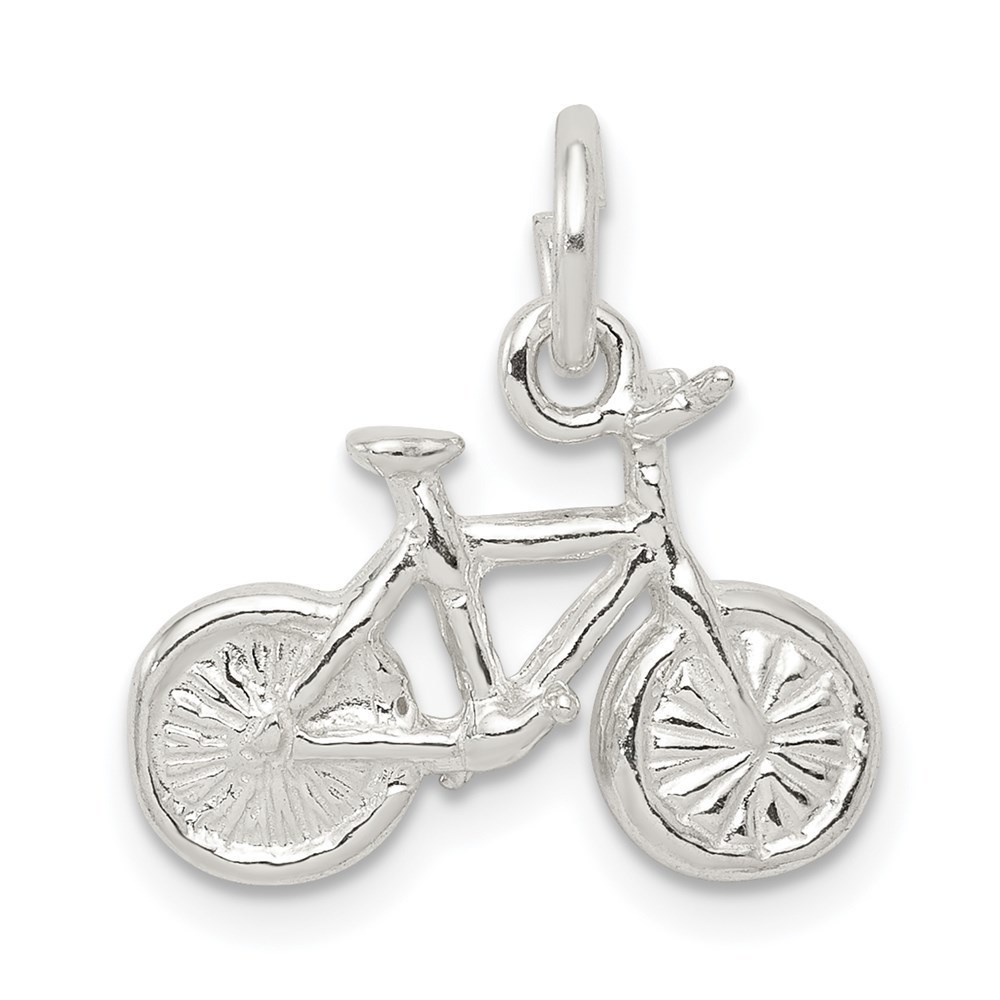 925 Sterling Silver Small Travel Theme Bicycle Necklace/Bracelet Charm Pendant